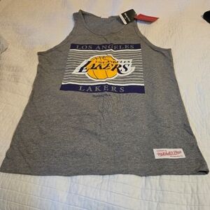 Mitchell & Ness Gray Los Angeles Lakers Men Tank Top 100% Cotton 102025